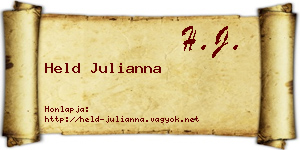 Held Julianna névjegykártya